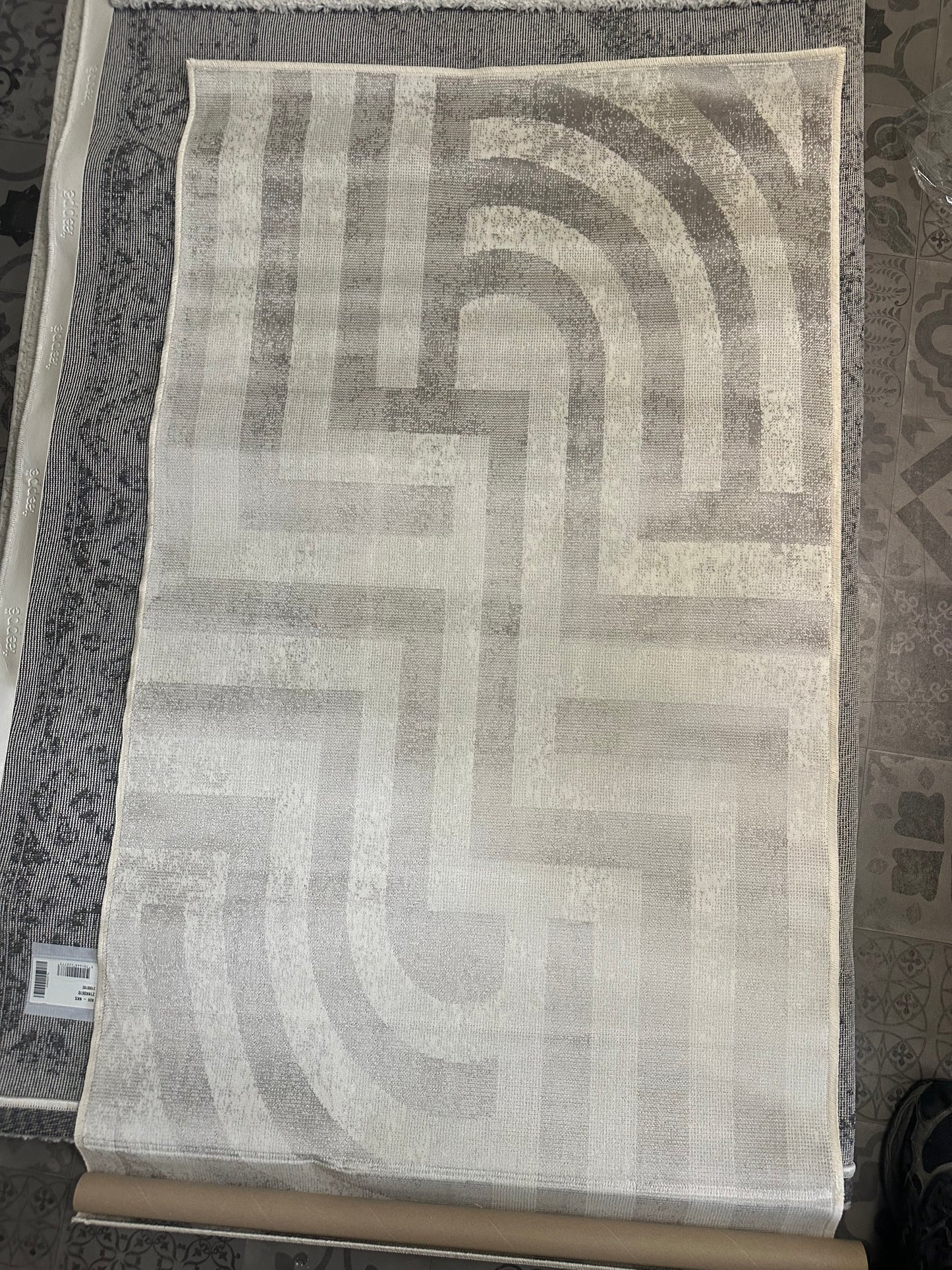 2x 80/140 tapis moderne silver