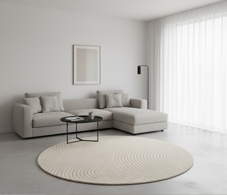 TAPIS OVA - Motif Abstrait Poils Ras - 160cm