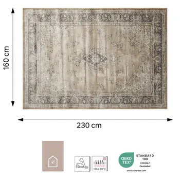 Tapis salon rectangulaire beige ELISTA - 160 x 230 cm - INSPIRE