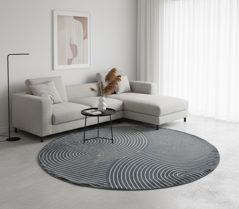 TAPIS OVA - Motif Abstrait Poils Ras - 160cm