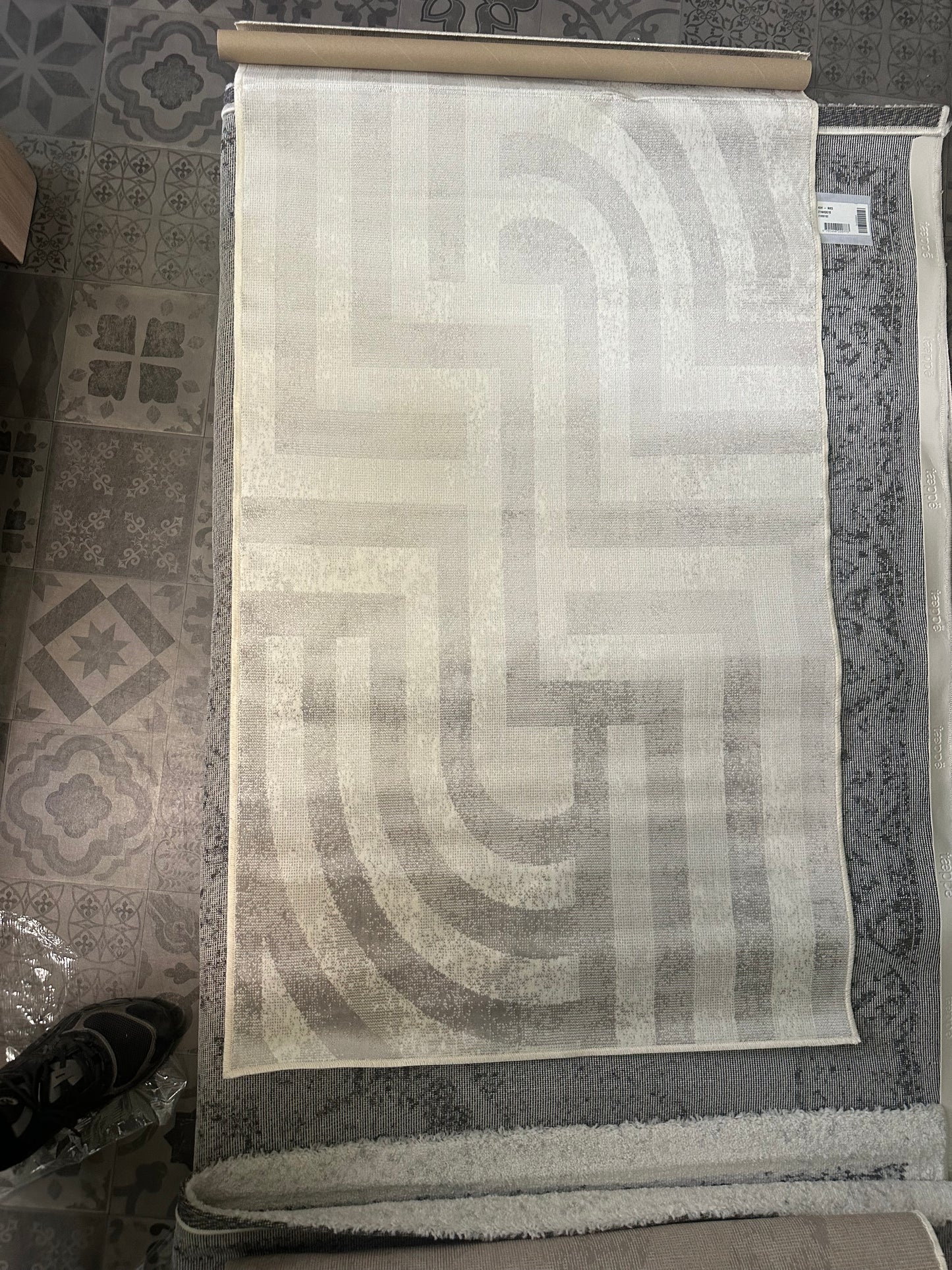 2x 80/140 tapis moderne silver