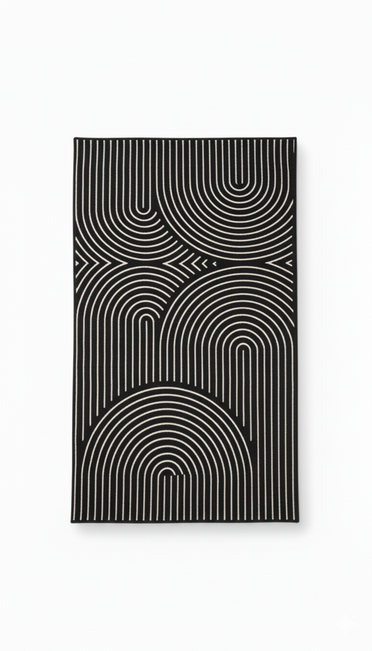 TAPIS ORGA - Motif Abstrait Poils Ras - 120/160cm