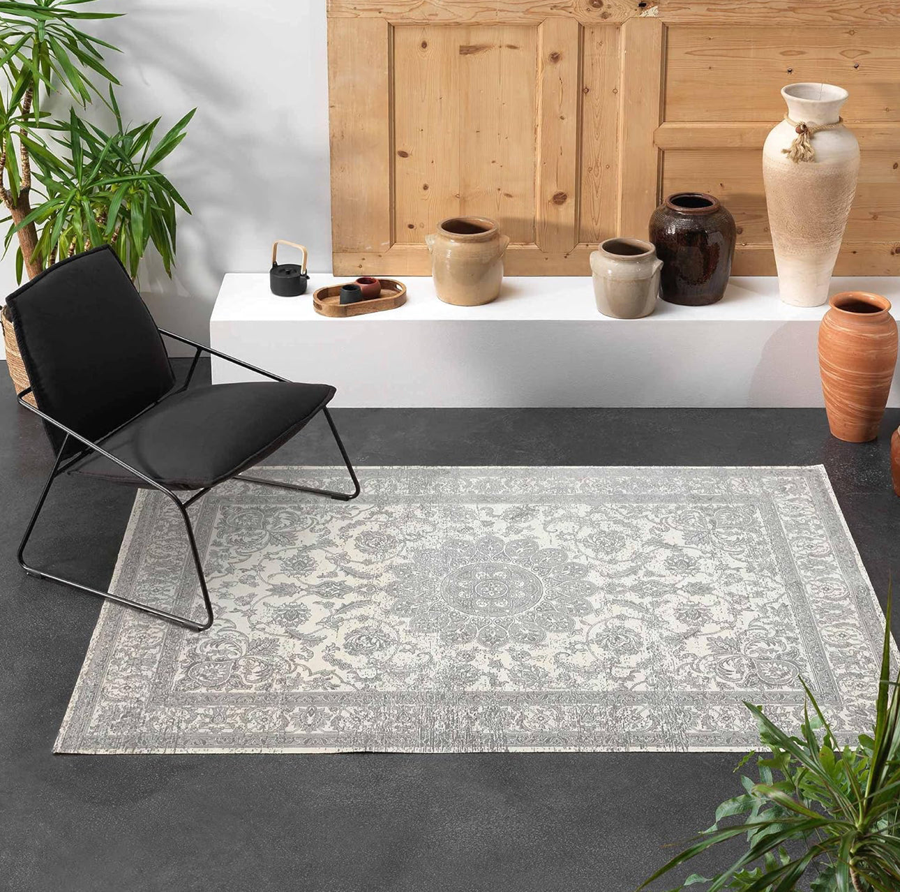 douceur d'intérieur, Tapis Rectangle (140 x 200 cm) Persan, Viscose Tissée