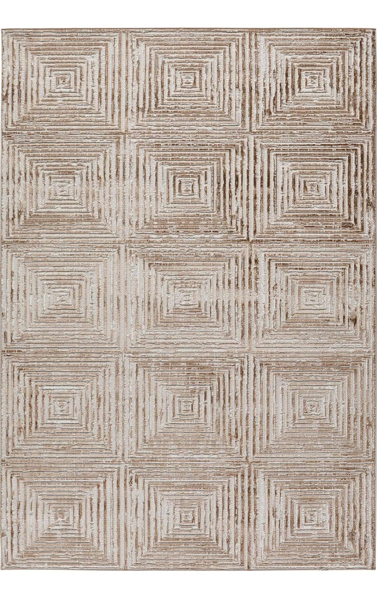 Tapis intérieur et extérieur en relief beige 160/230