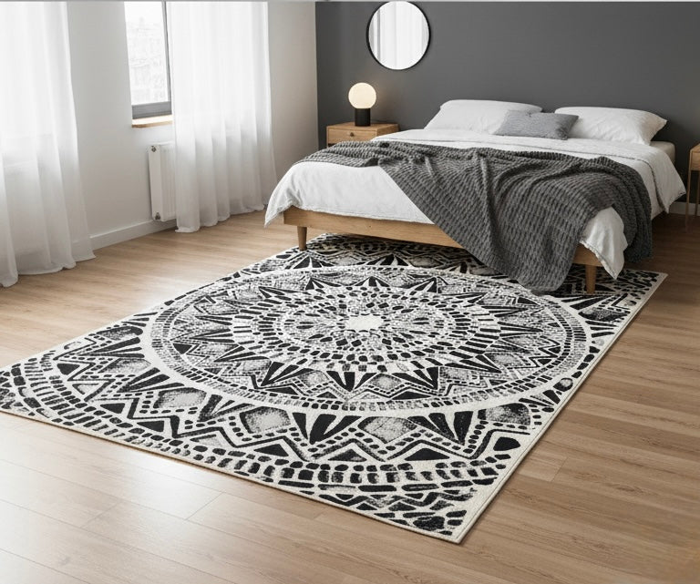 TAPIS VALLILA - Motif Abstrait Poils Ras - 160/200cm