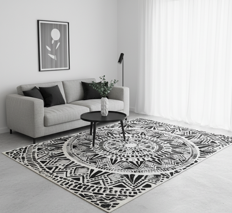 TAPIS VALLILA - Motif Abstrait Poils Ras - 160/200cm