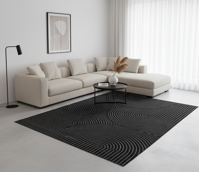 TAPIS ORGA - Motif Abstrait Poils Ras - 160/230cm