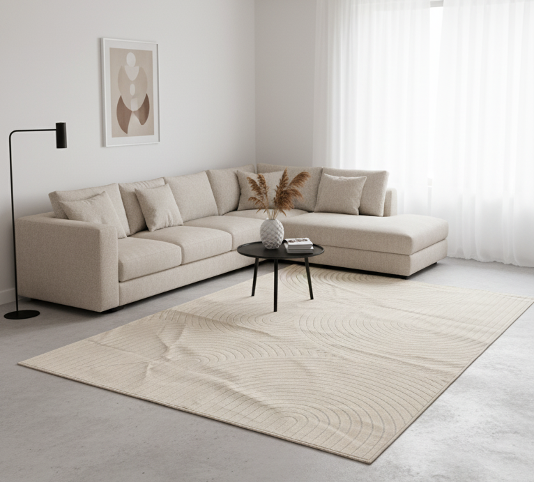 TAPIS ORGA - Motif Abstrait Poils Ras - 140/200cm