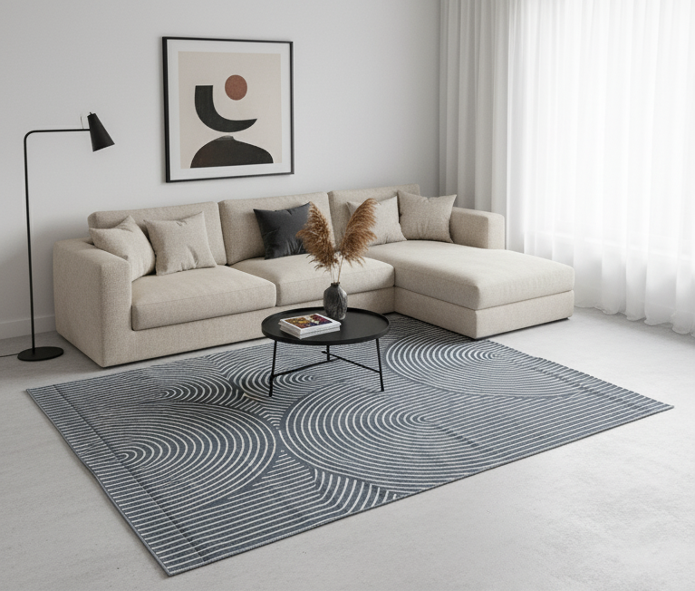 TAPIS ORGA - Motif Abstrait Poils Ras - 160/230cm