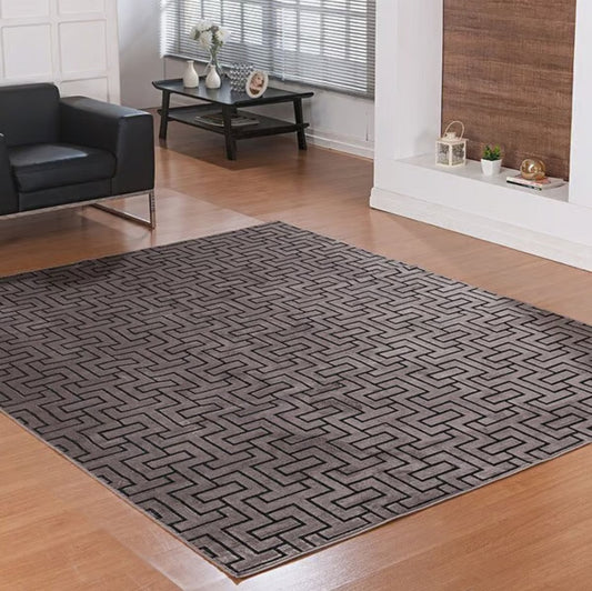 240/320 Tapis belga prime Viscose noir top unis en relief