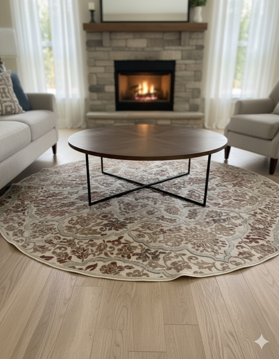 TAPIS ROND - Chenille - 300/300cm