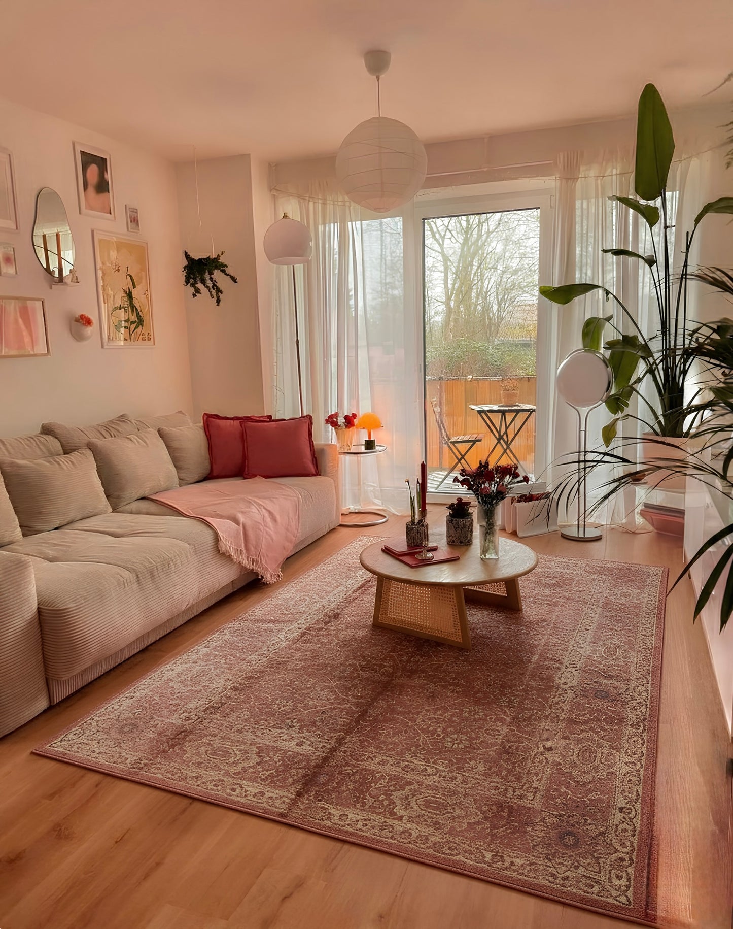 TAPIS VINTAGE ROSE FLORAL - ELISTA