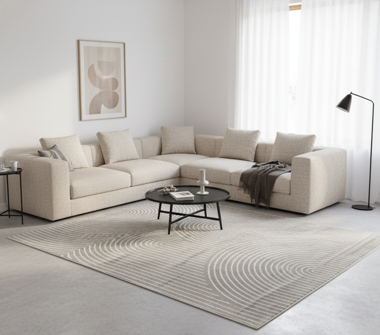 TAPIS ORGA - Motif Abstrait Poils Ras - 160/230cm