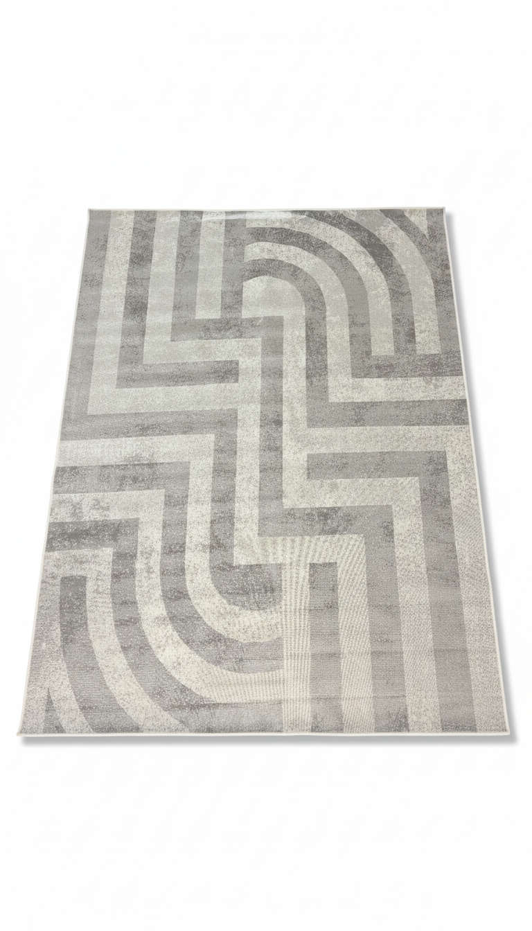 TAPIS STAR - Descente de Lit - Motif Abstrait Poils Ras